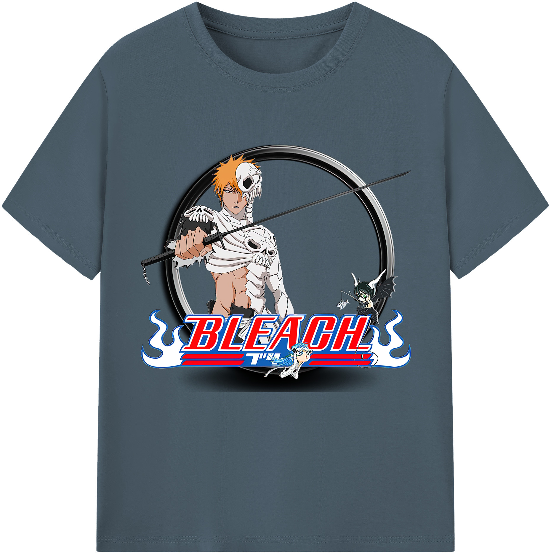（画像用） ブリーチ 黒崎一護（くろさき いちご）BLEACH Kurosaki Ichigo 綿100％半袖Tシャツ（フロントプリント）